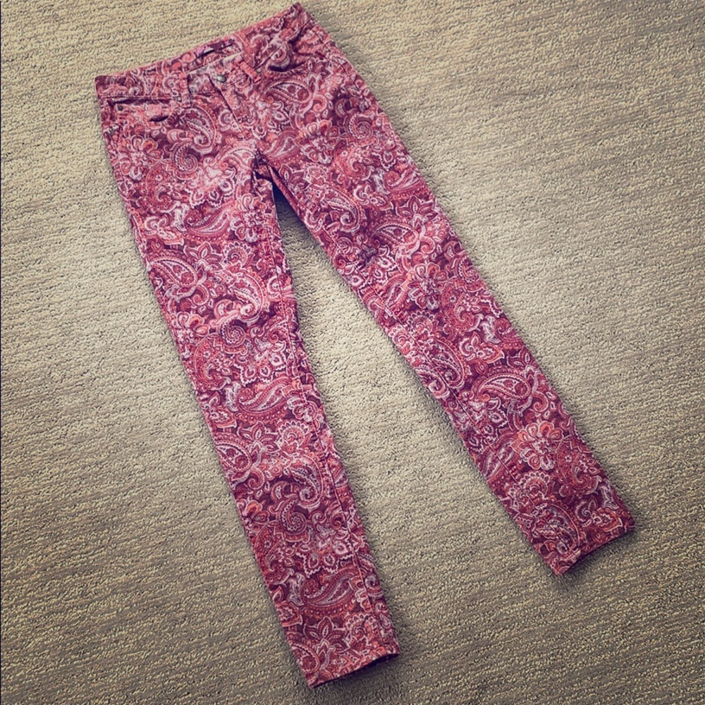 Prana Trinity paisley corduroy pants, size 4